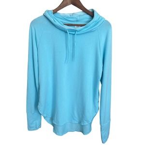 Athletic Works Blue Cowl Neck Long Sleeve Lightweight Shirt Women's size medium